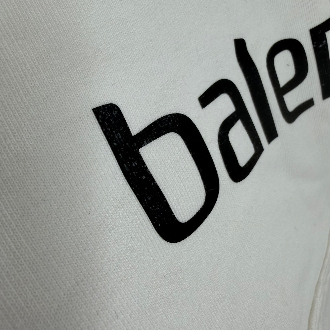 Balenciaga White Soccer Crest Zip Up Hoodie