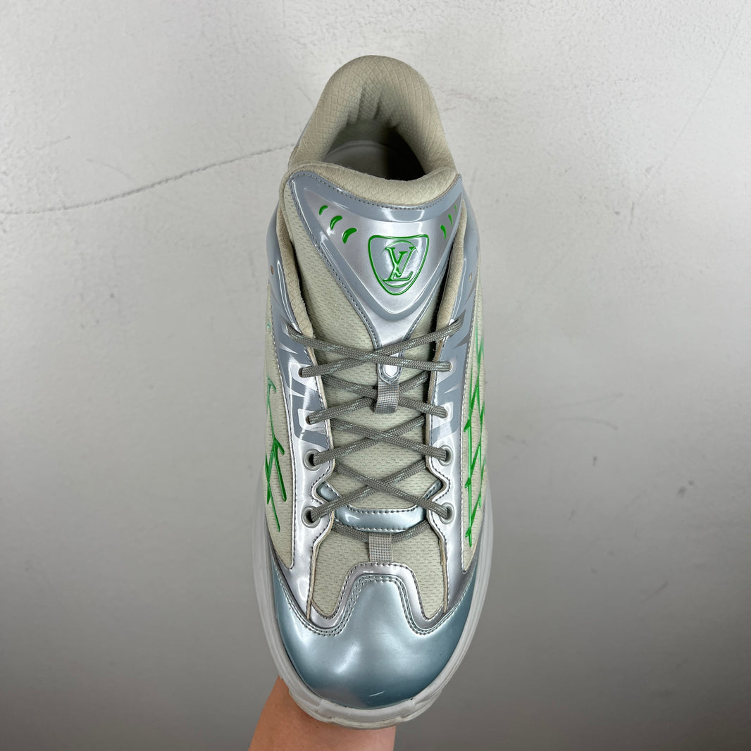 Louis Vuitton Silver Discovery Lace Up Sneakers