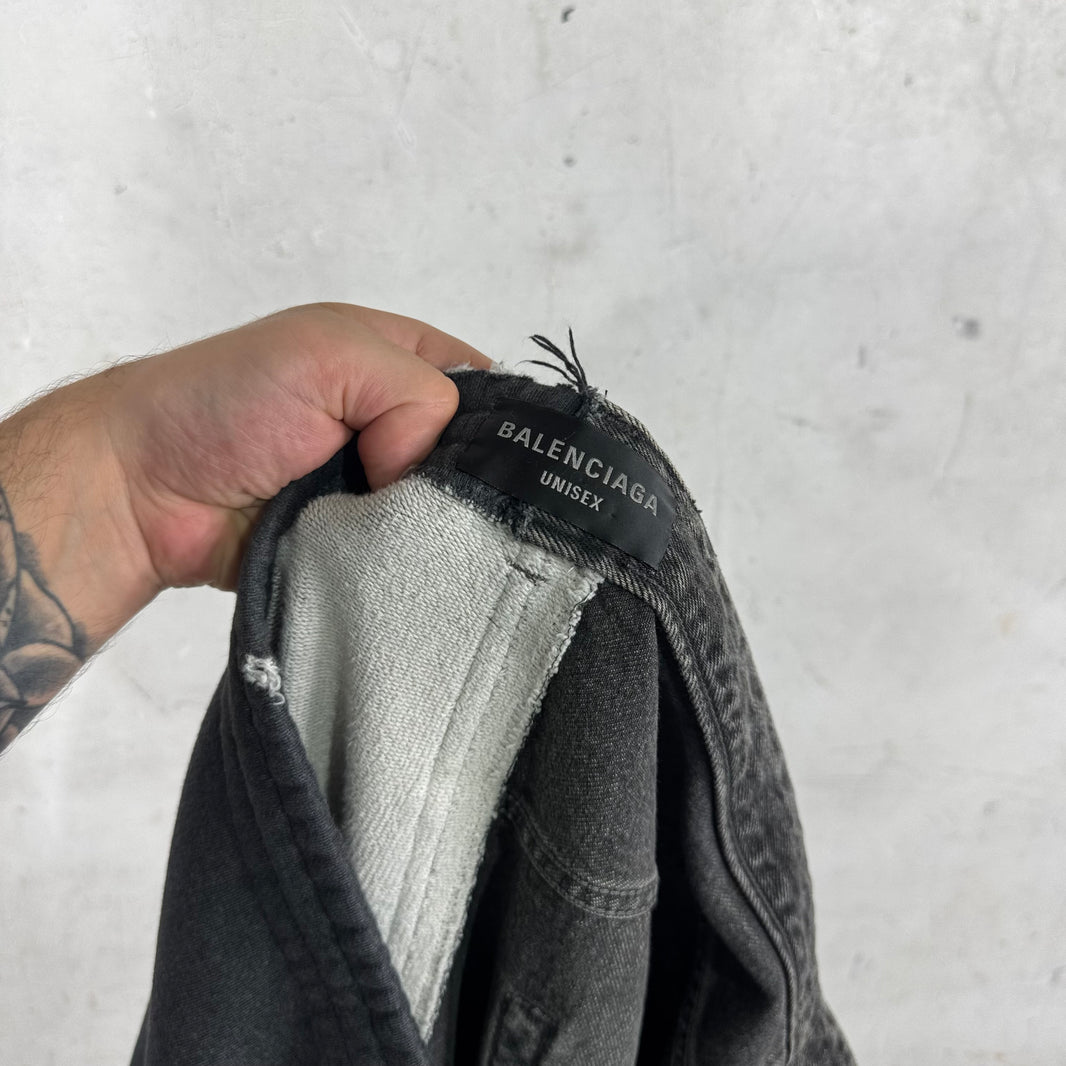 Balenciaga Hybrid Sweatpant/ Denim Drawstring Pants