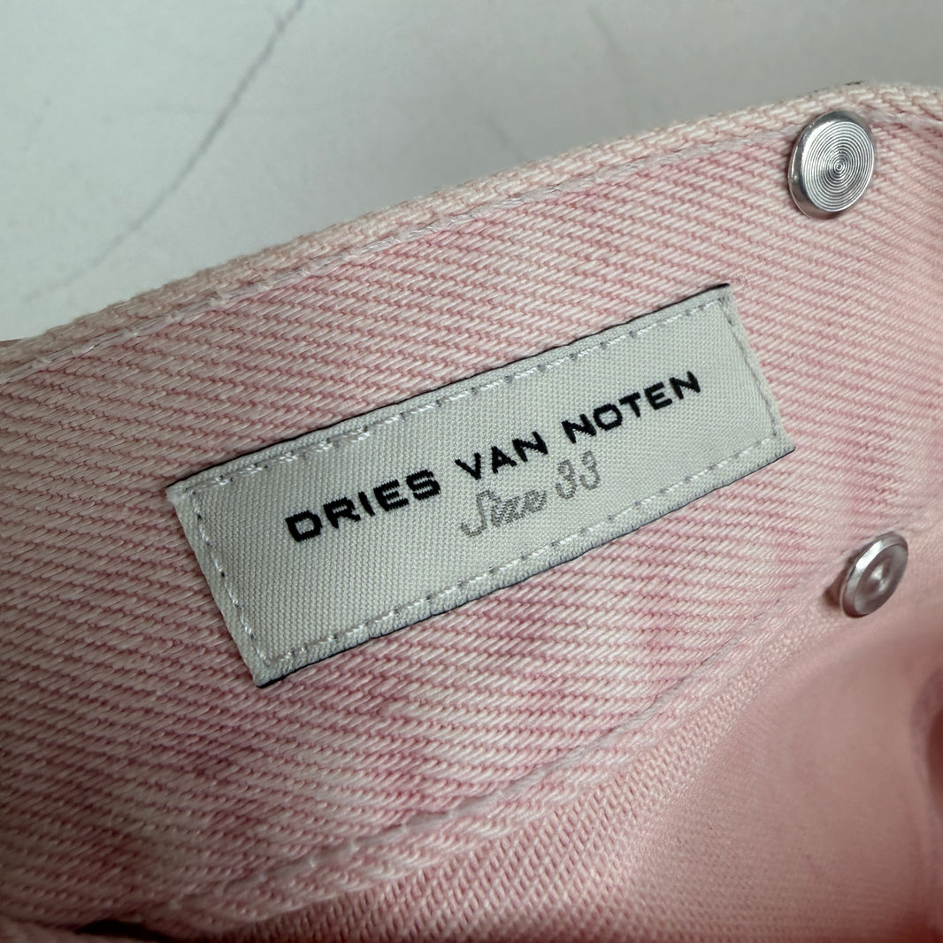 Dries Van Noten Pink Wide Leg Baggy Jeans