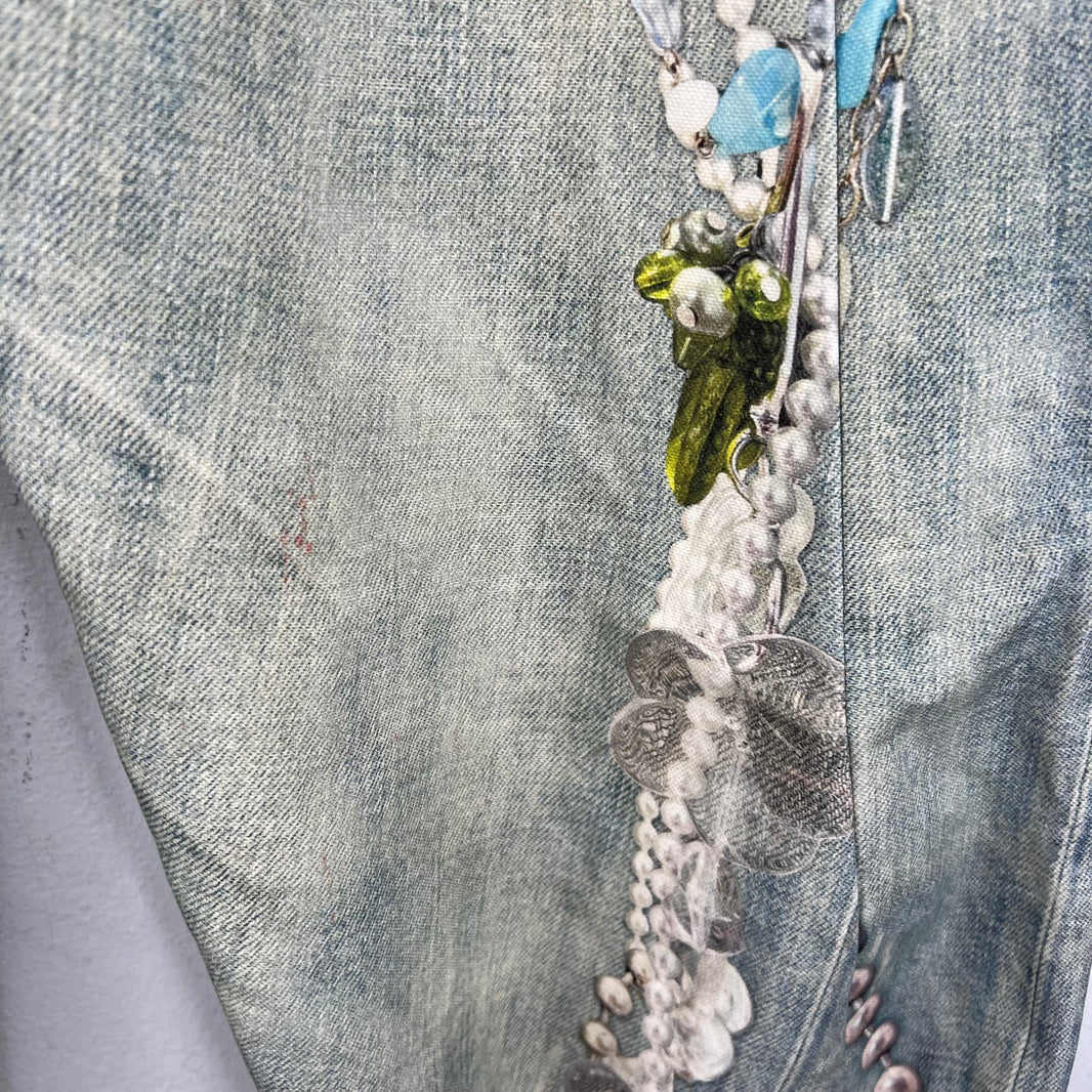 Acne Studios Pearl & Lace Trompe Denim Jeans