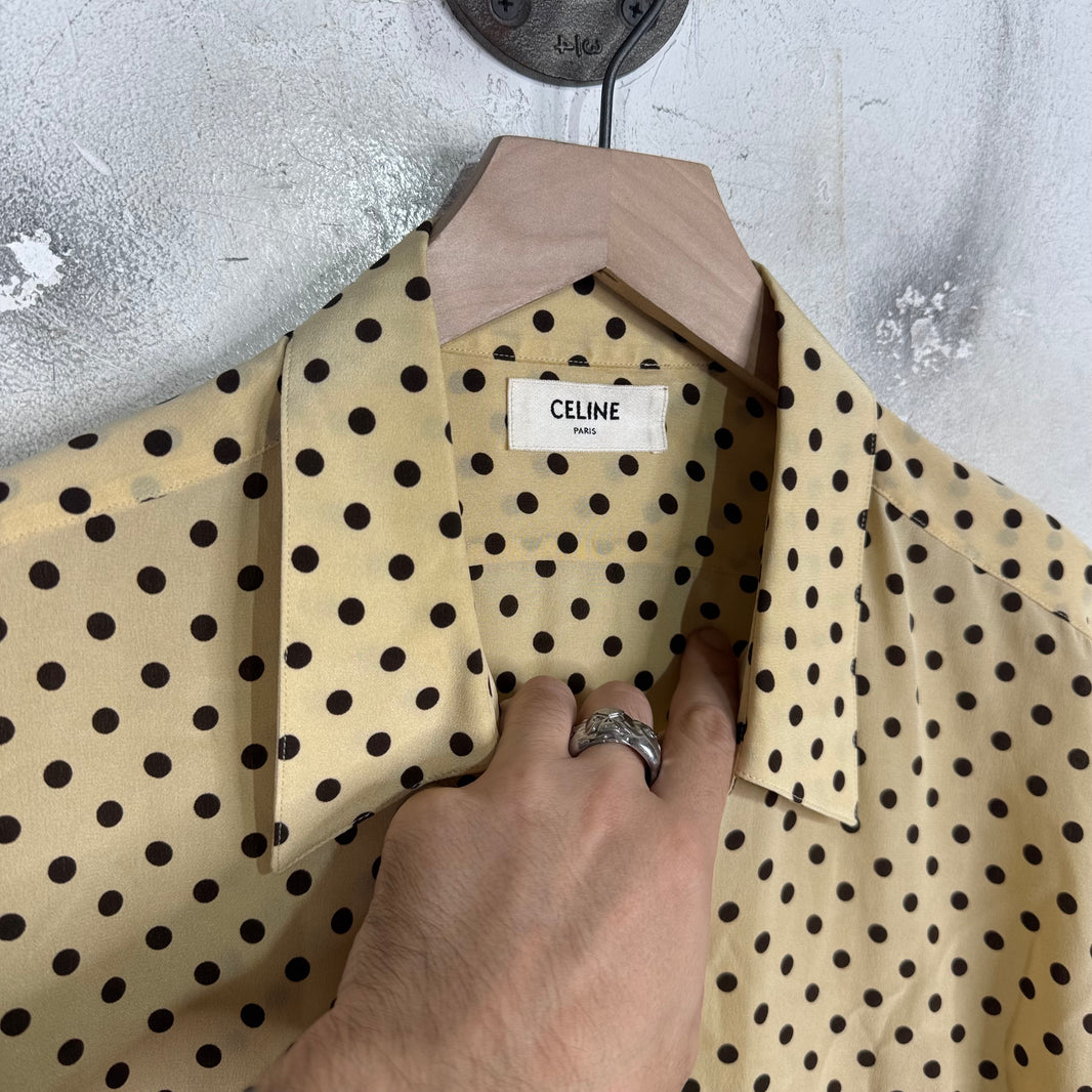 Celine Tan Silk Polka Dotted Shirt