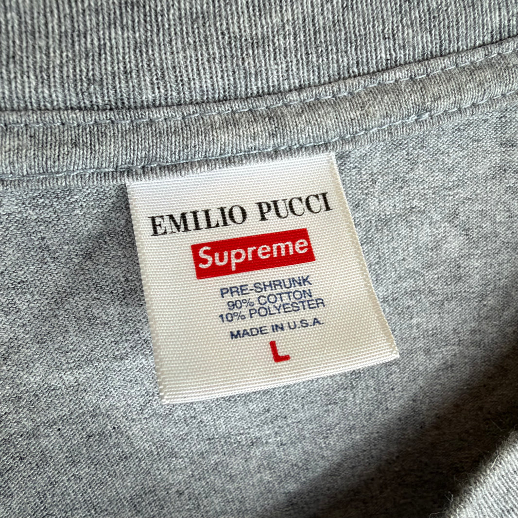 Supreme Gray Emilio Pucci Box Logo T-Shirt