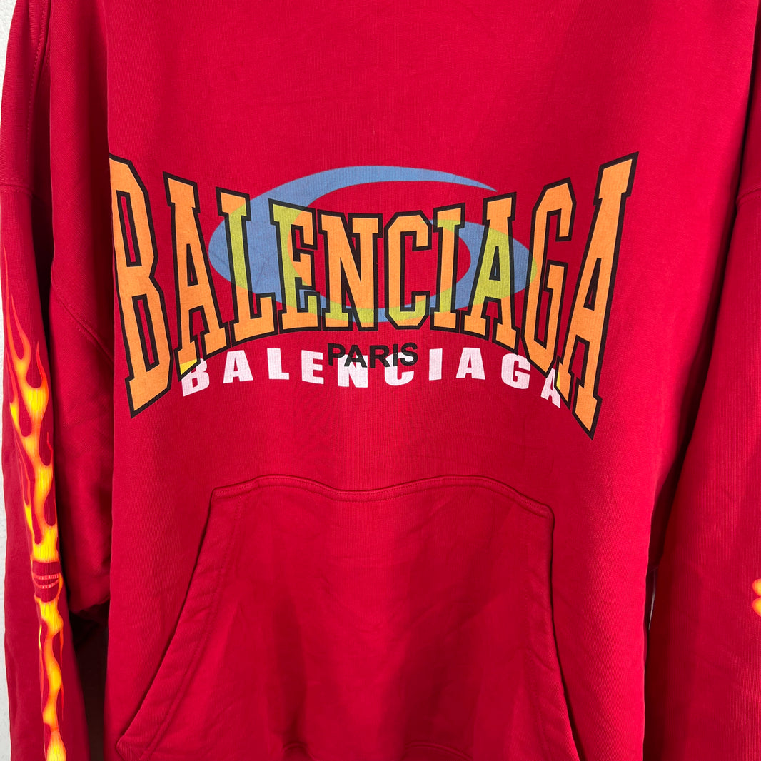 Balenciaga Sample Red Loop Unity Flames Hoodie
