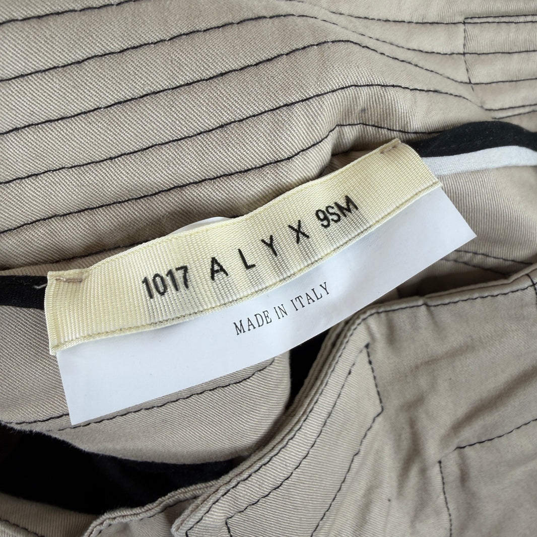 Alyx Beige Contrast Stitch Convertible Cargo Trousers
