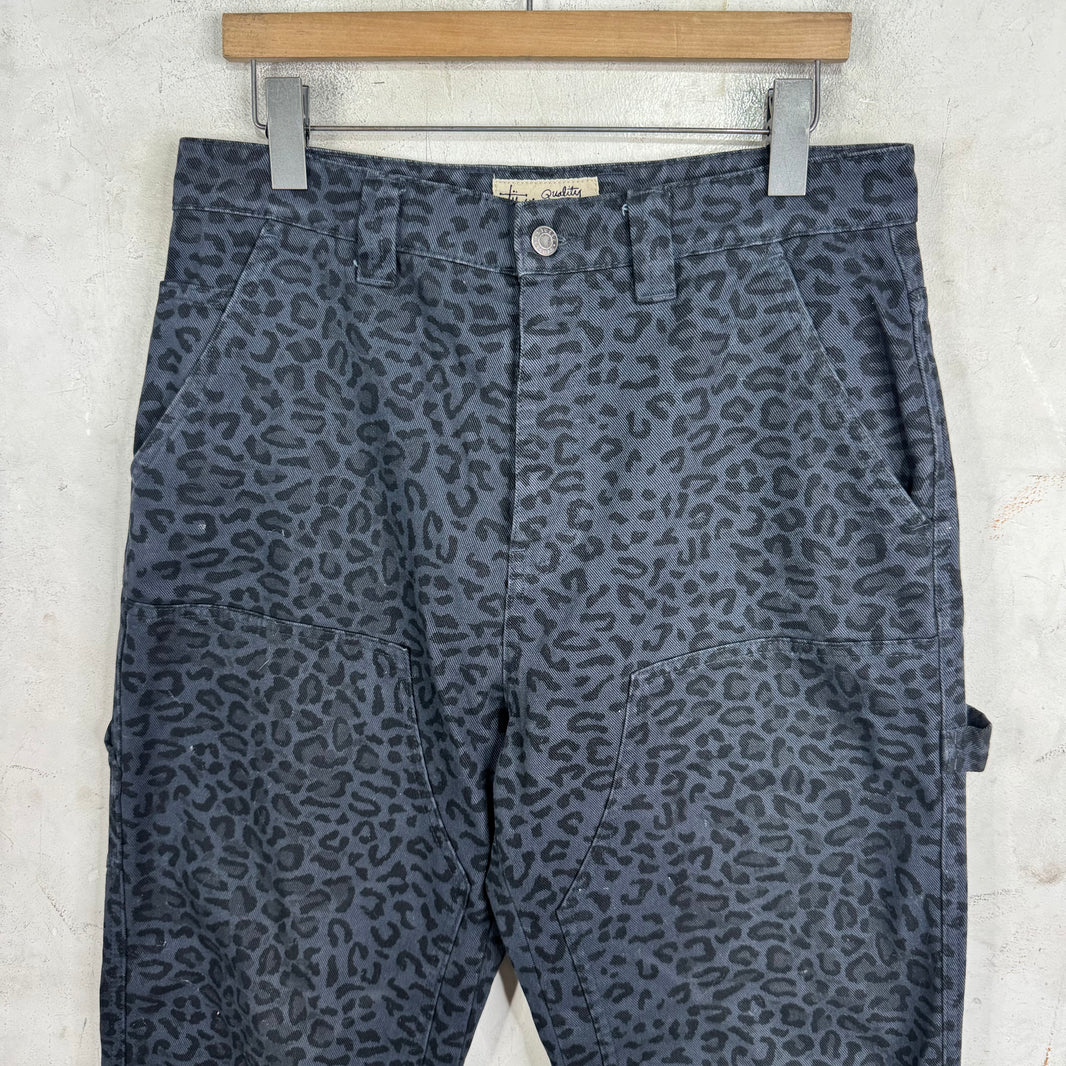 Stussy Blue Leopard Double Knees