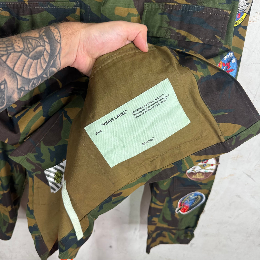 Off White Camo Patch Strap Cargo Jacket