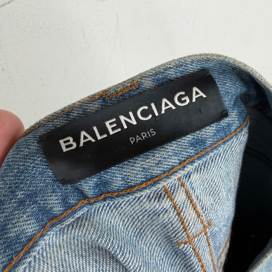 Balenciaga 3 Way Convertible Blue Denim Jeans