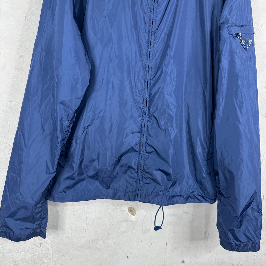 Prada Renylon Plaqued Navy Track Jacket