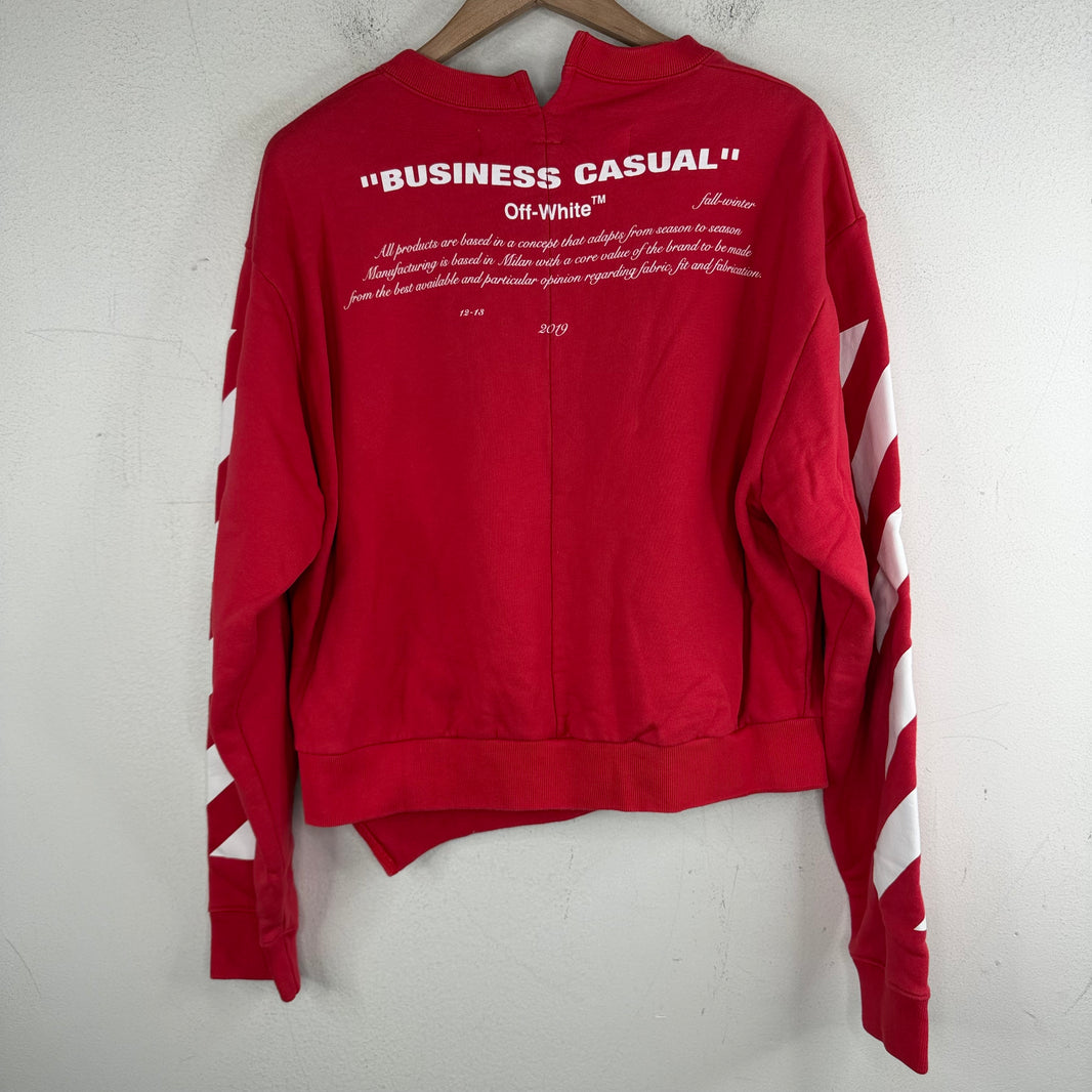Off White Business Casual Red Crewneck