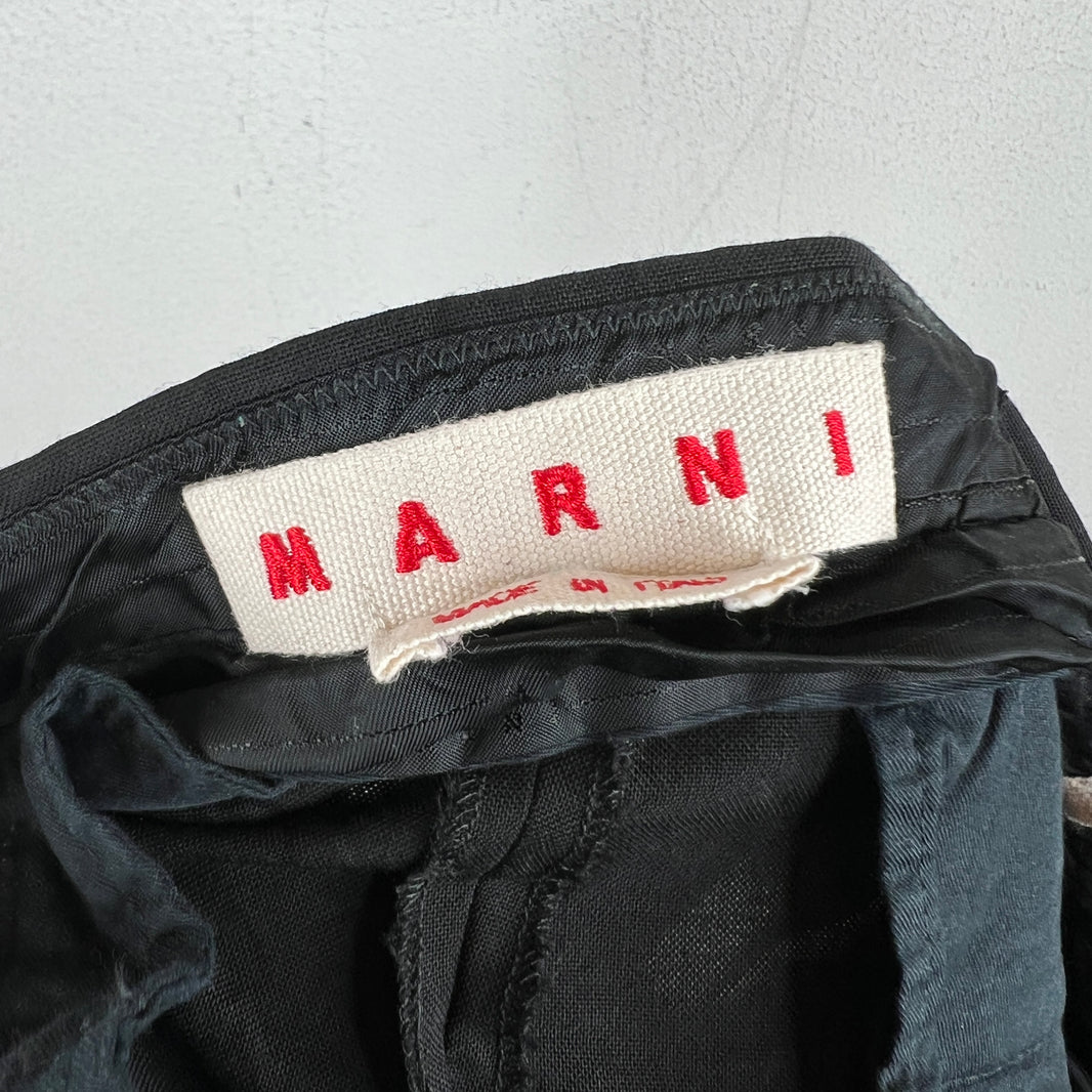 Marni Black Wool Tapered Trousers