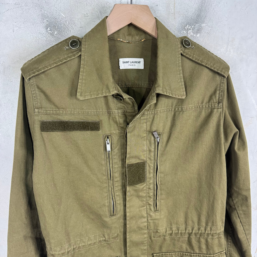 Saint Laurent Olive Womens Military M-65 Jacket