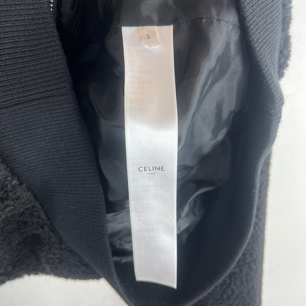 Celine Wool Blend Hooded Zip Up Jacket
