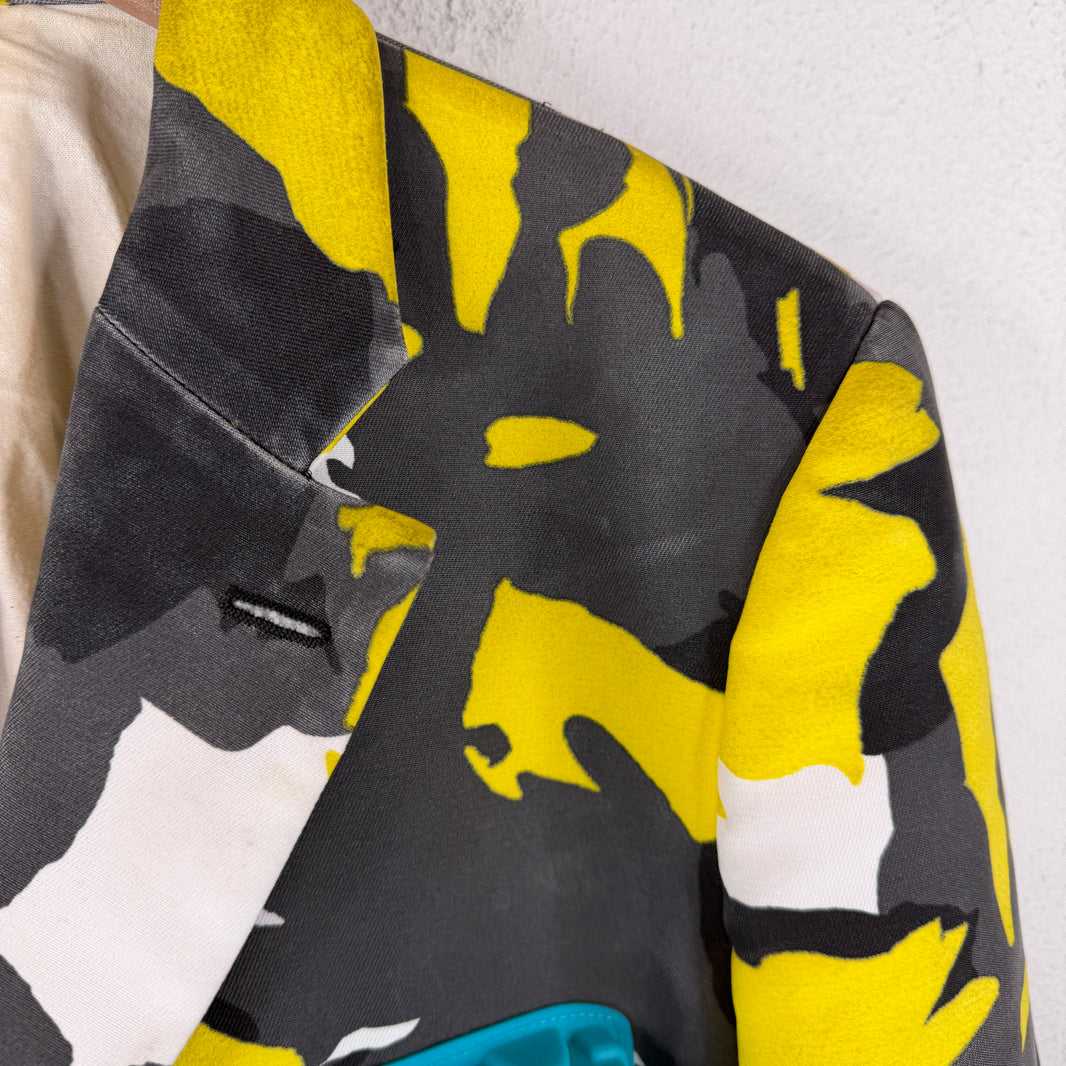 CDG Homme Plus Yellow Camo Car Mold Blazer