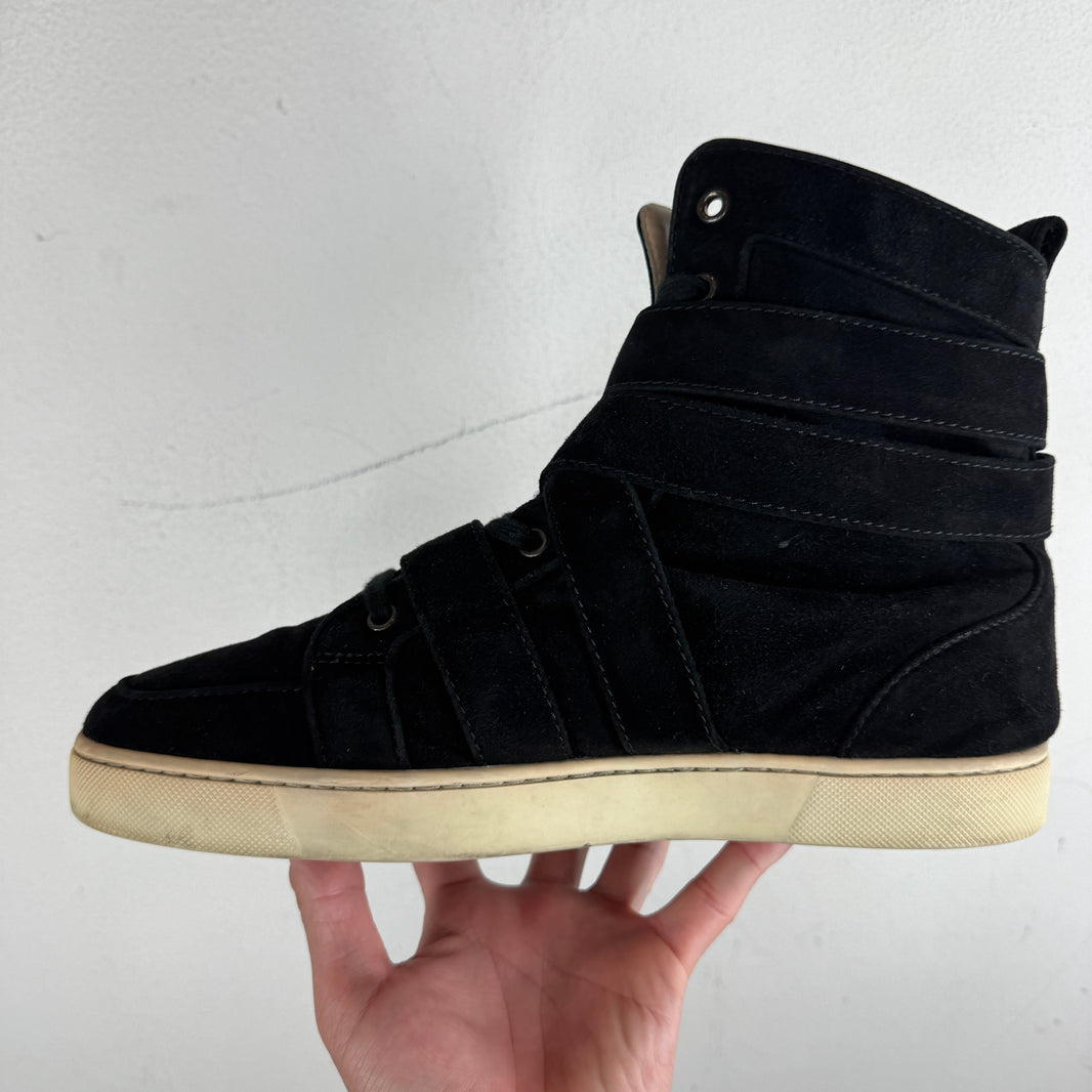 Christian Louboutin Black Multi Strap Hi Top Sneaker