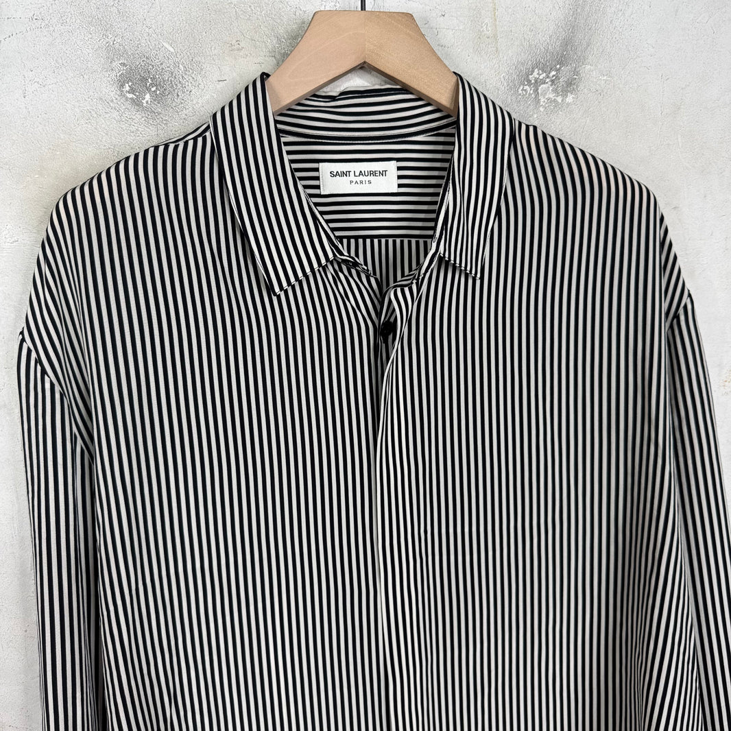 Saint Laurent Silk Pinstriped Shirt