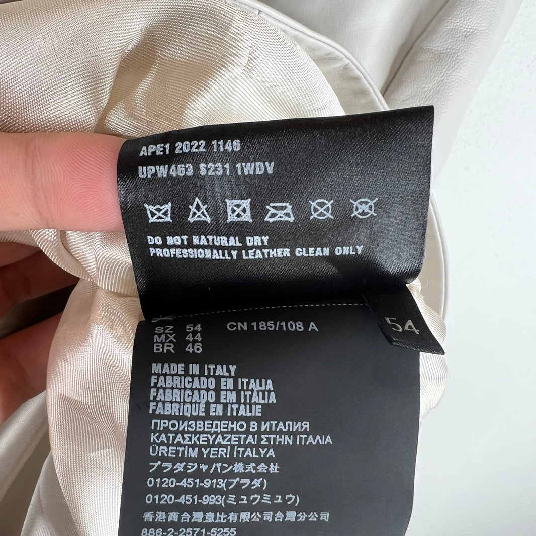 Prada White Nappa Lambskin Jacket