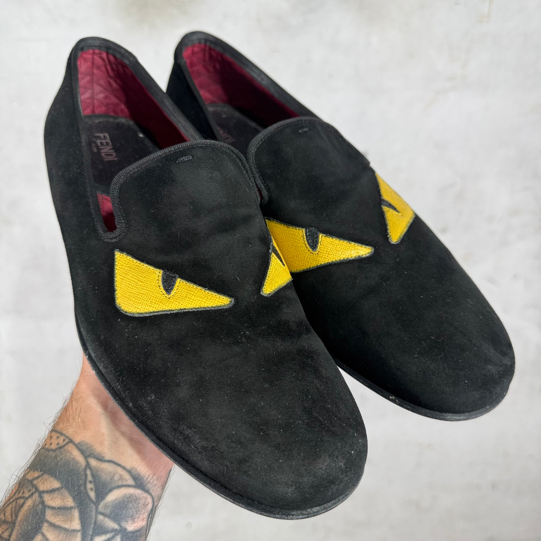 Fendi Monster Suede Loafers