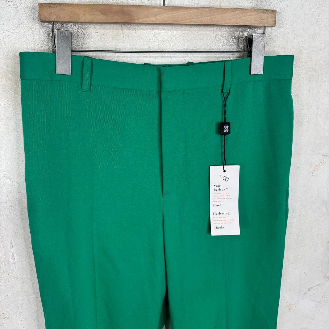 Balenciaga Green Pleated Trousers
