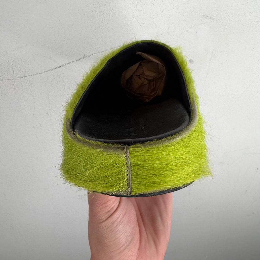 Marni Green Fur Fussbett Slides