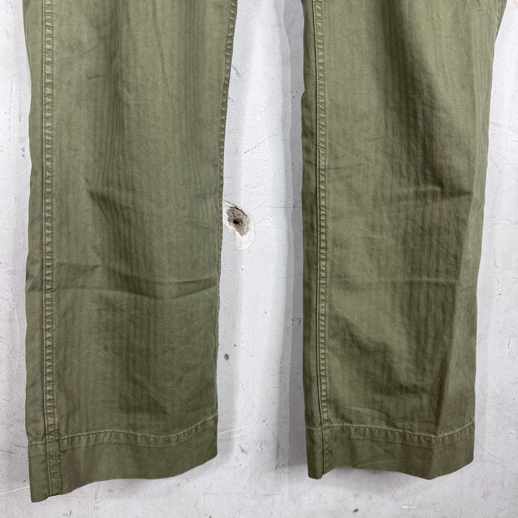 RRL Olive Herringbone Pants