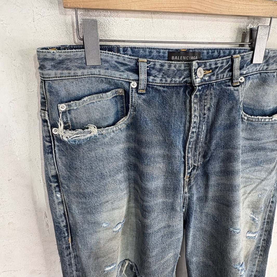 Balenciaga 2022 Distressed Mudwash Jeans