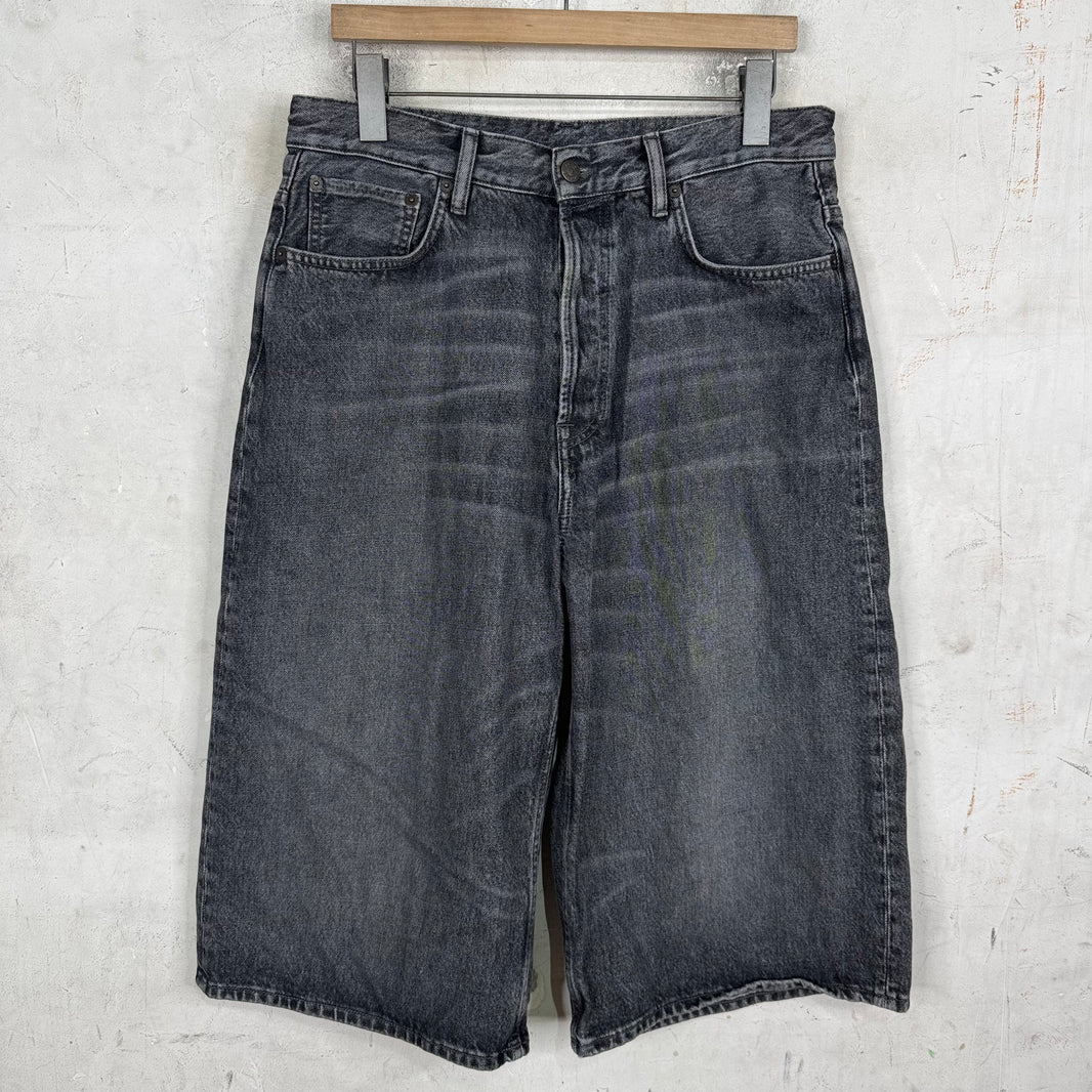 Acne Studios Charcoal Long Denim Shorts