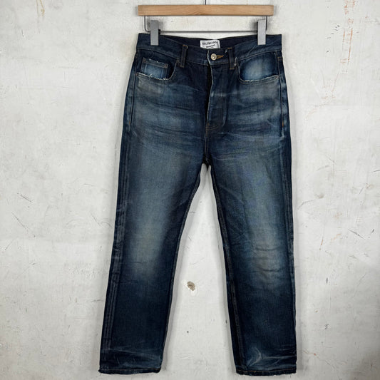 Balenciaga Dark Wash Distressed Jeans