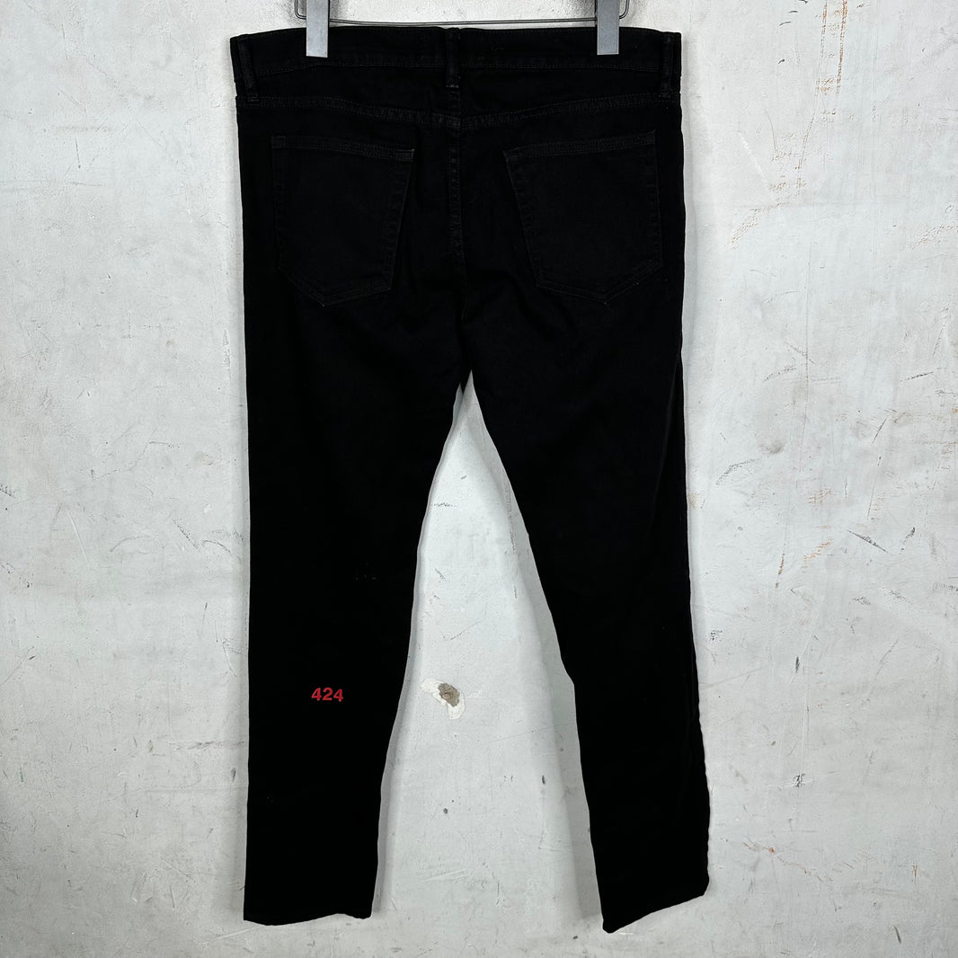 424 Black Straight Jeans