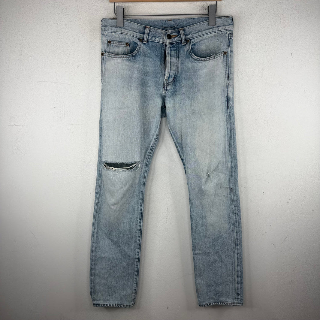 Saint Laurent D18 Blue Distressed Jeans