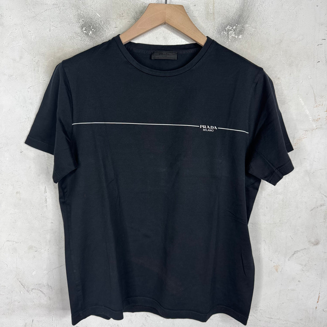 Prada Chest Stripe Logo T-Shirt