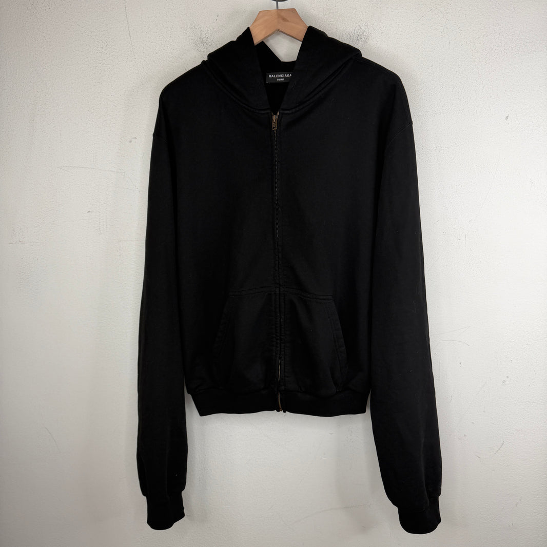 Balenciaga Back Tab Logo Zip Up Hoodie