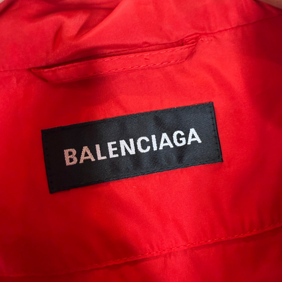 Balenciaga Red Tonal Logo Windbreaker