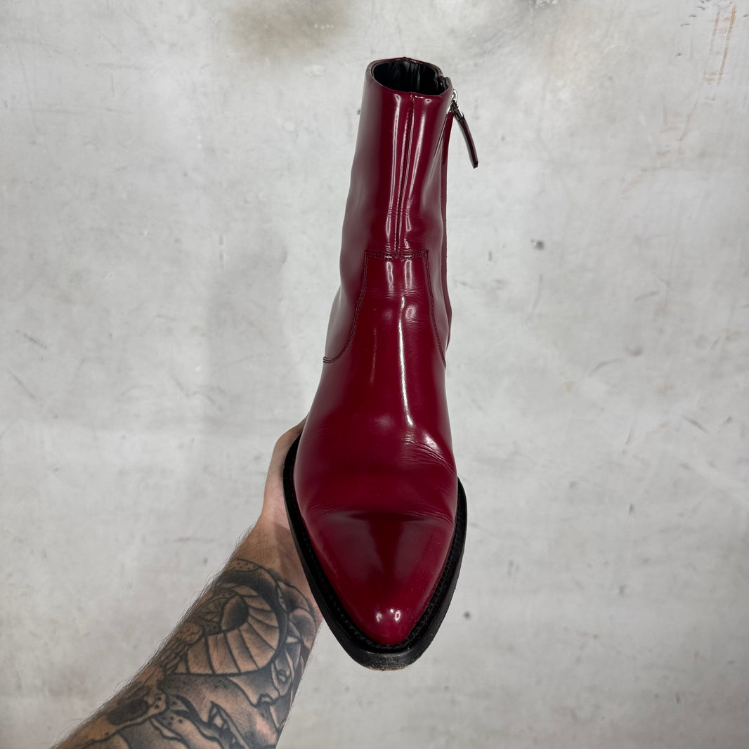 Calvin Klein 205W39NYC Maroon Patent Western Boots