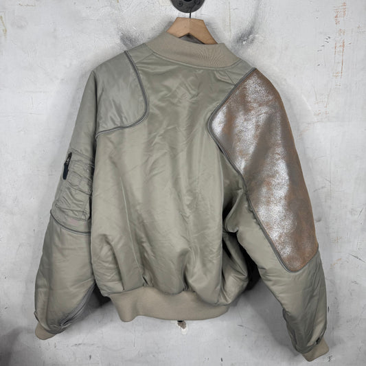 Kapital Gray Metallic Pillow Bomber Jacket