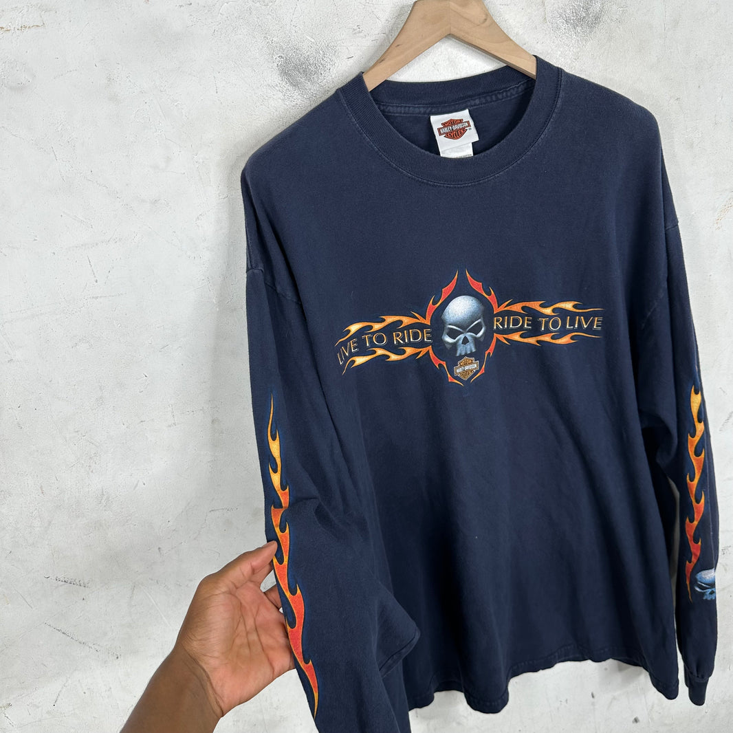 Vintage Harley Davidson Live To Ride L/S T-Shirt