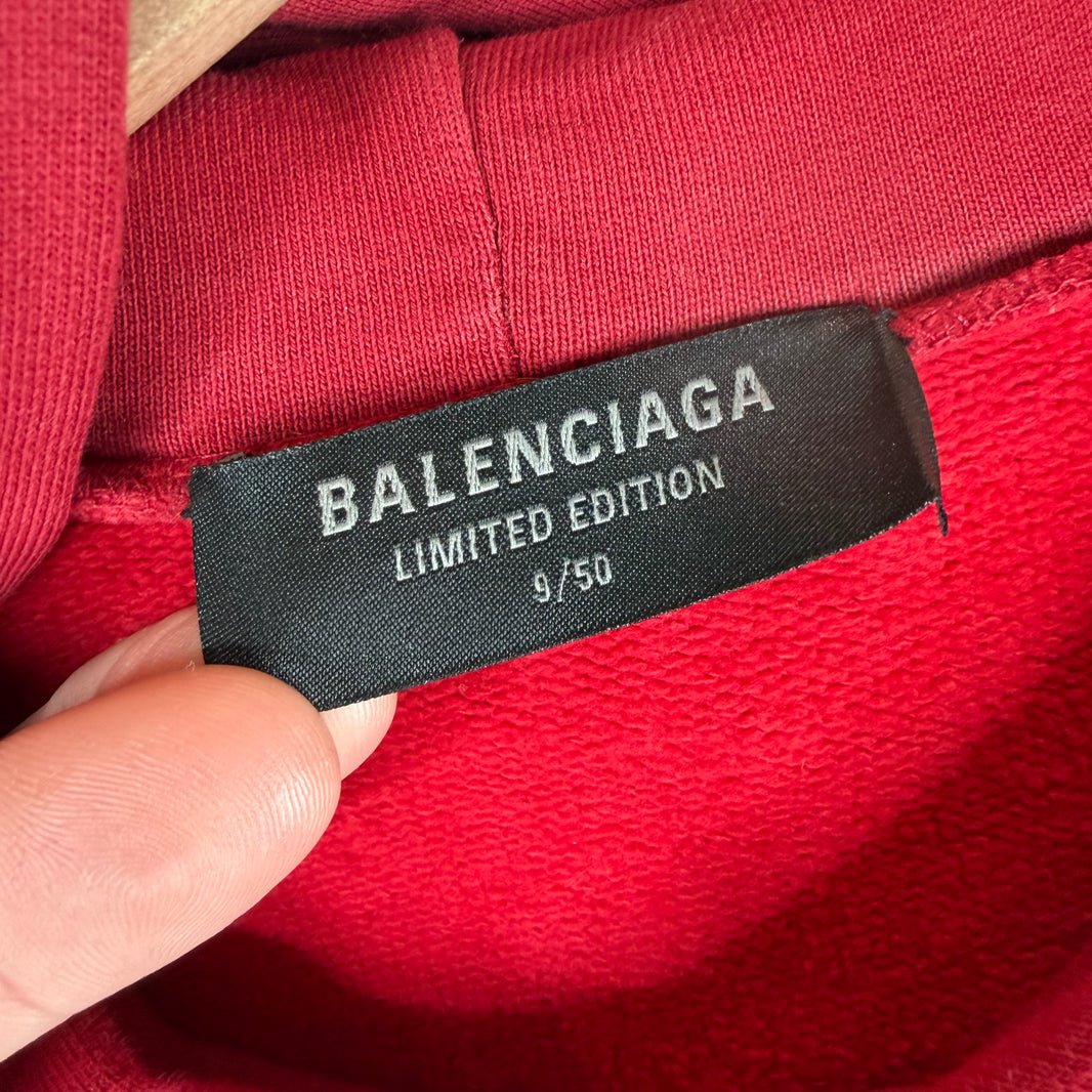 Balenciaga Limited Edition Red Rebuilt Hoodie