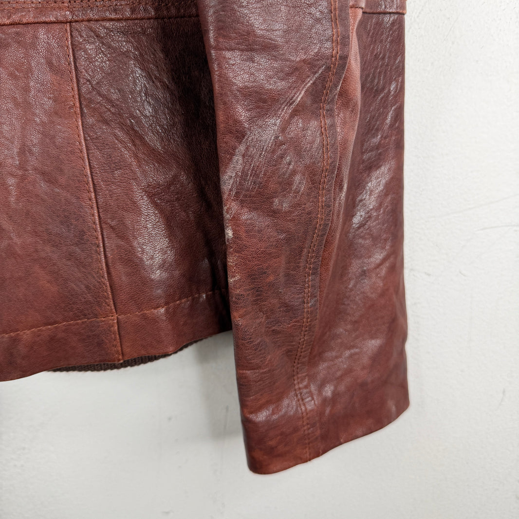 Andrew Marc Rust Leather Jacket