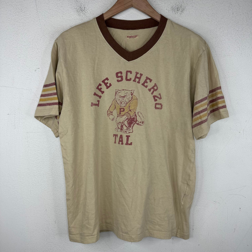 Kapital V Neck Life Scherzo T-Shirt
