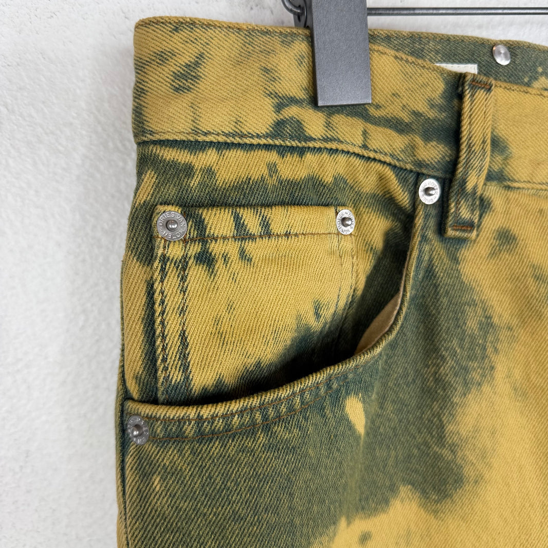 Dries Van Noten Green Bleached Jeans