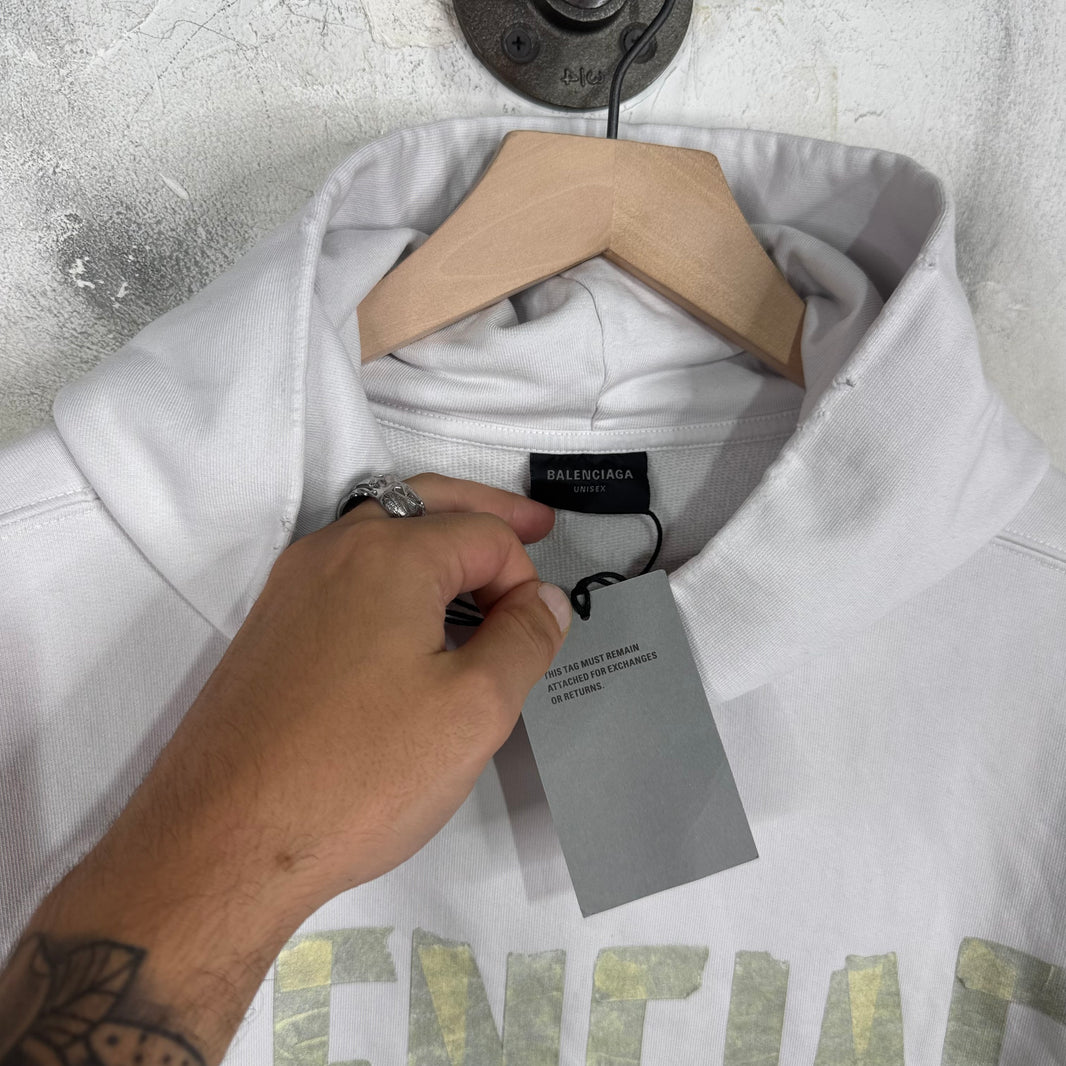 Balenciaga White Tape Hoodie