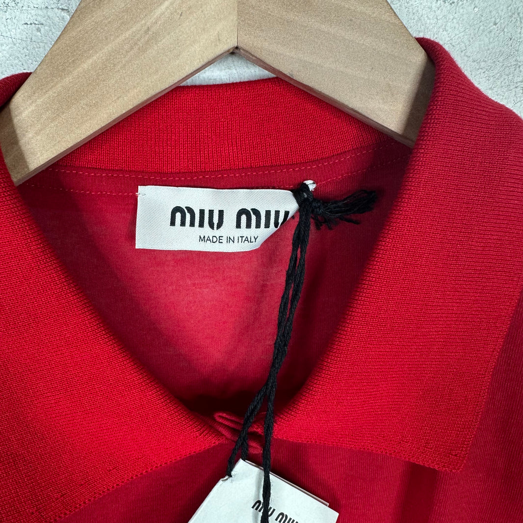 Miu Miu Red Thin Longsleeve Polo