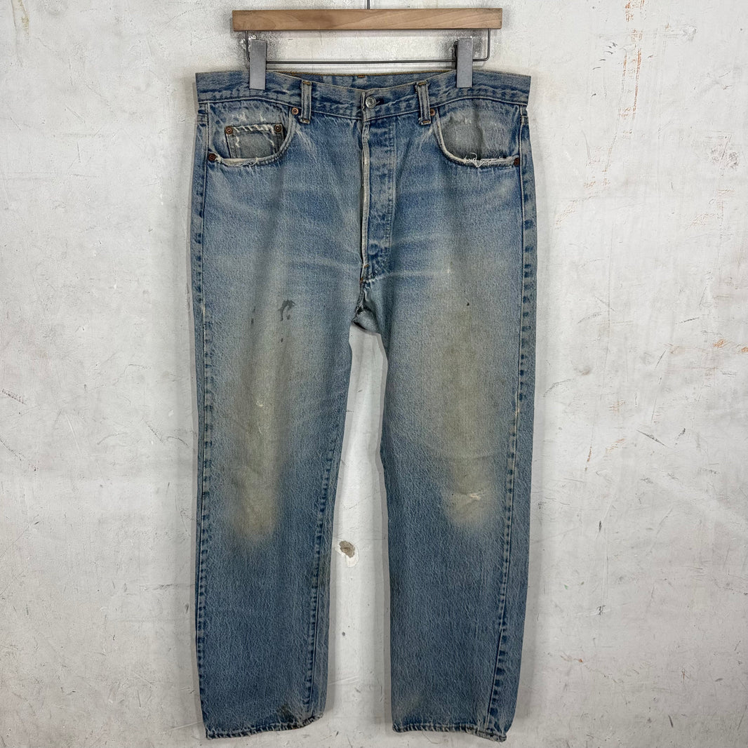 Vintage Levi's 501 Light Wash Muddy Jeans
