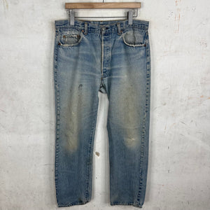 Vintage Levi's 501 Light Wash Muddy Jeans
