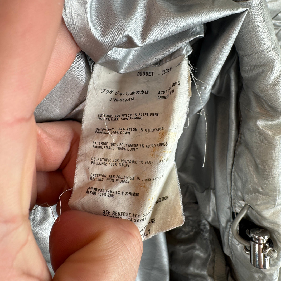 Prada Silver Puffer Jacket