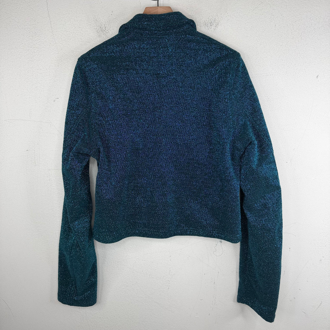 MMY Blue Patch Zip-Up Shirt Jacket