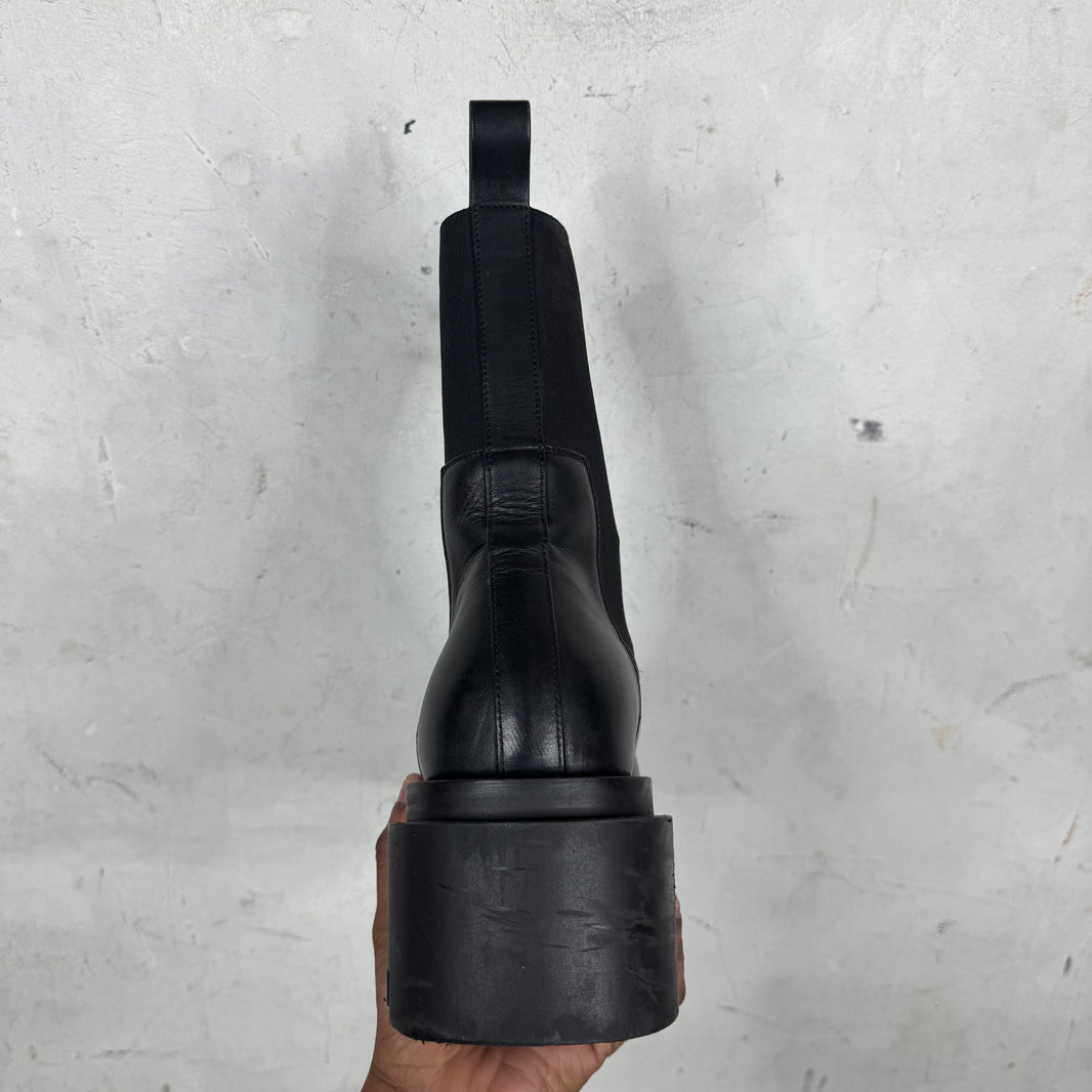 Rick Owens Leather Chelsea Bogun Boots