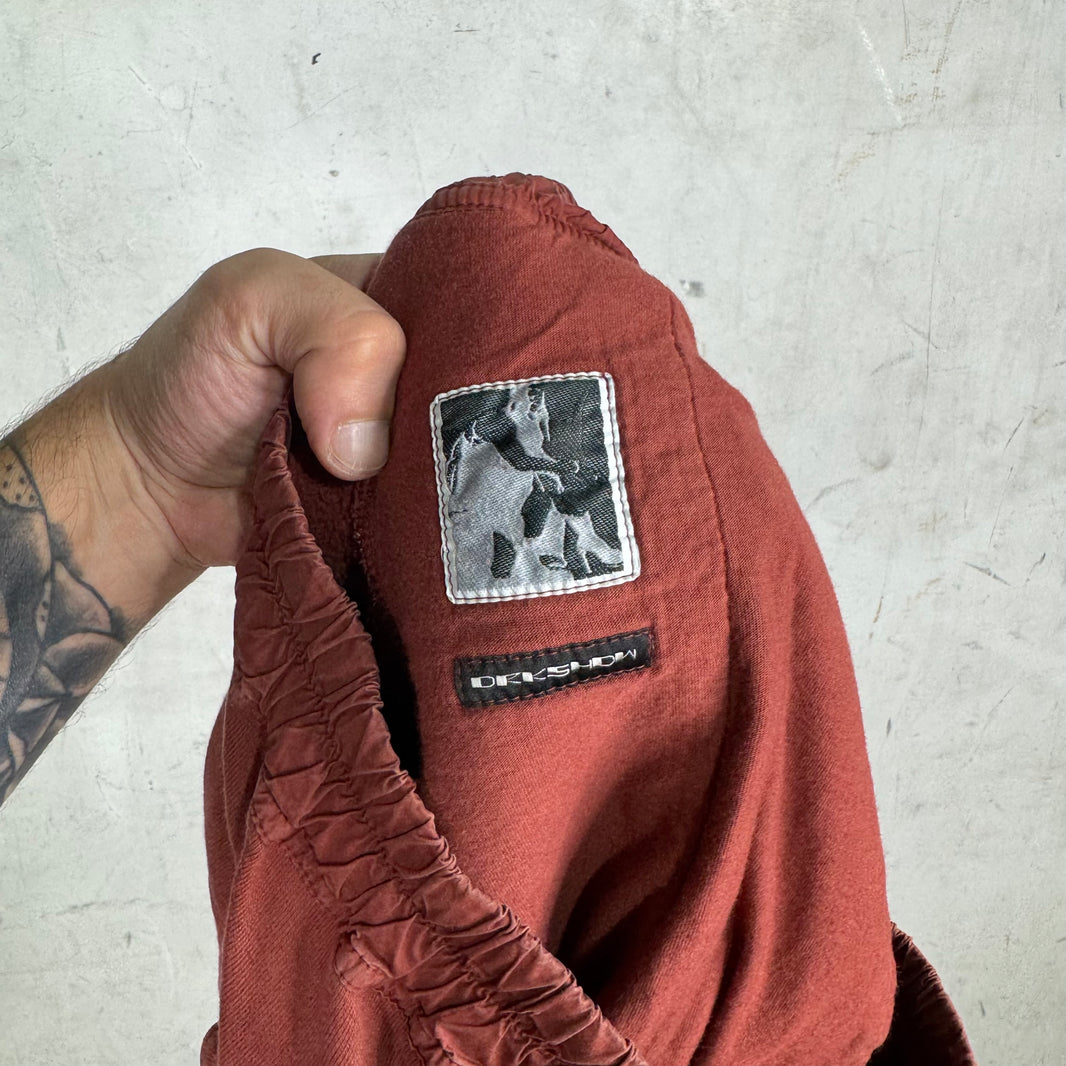 DRKSHDW Dropcrotch Rust Sweatshorts