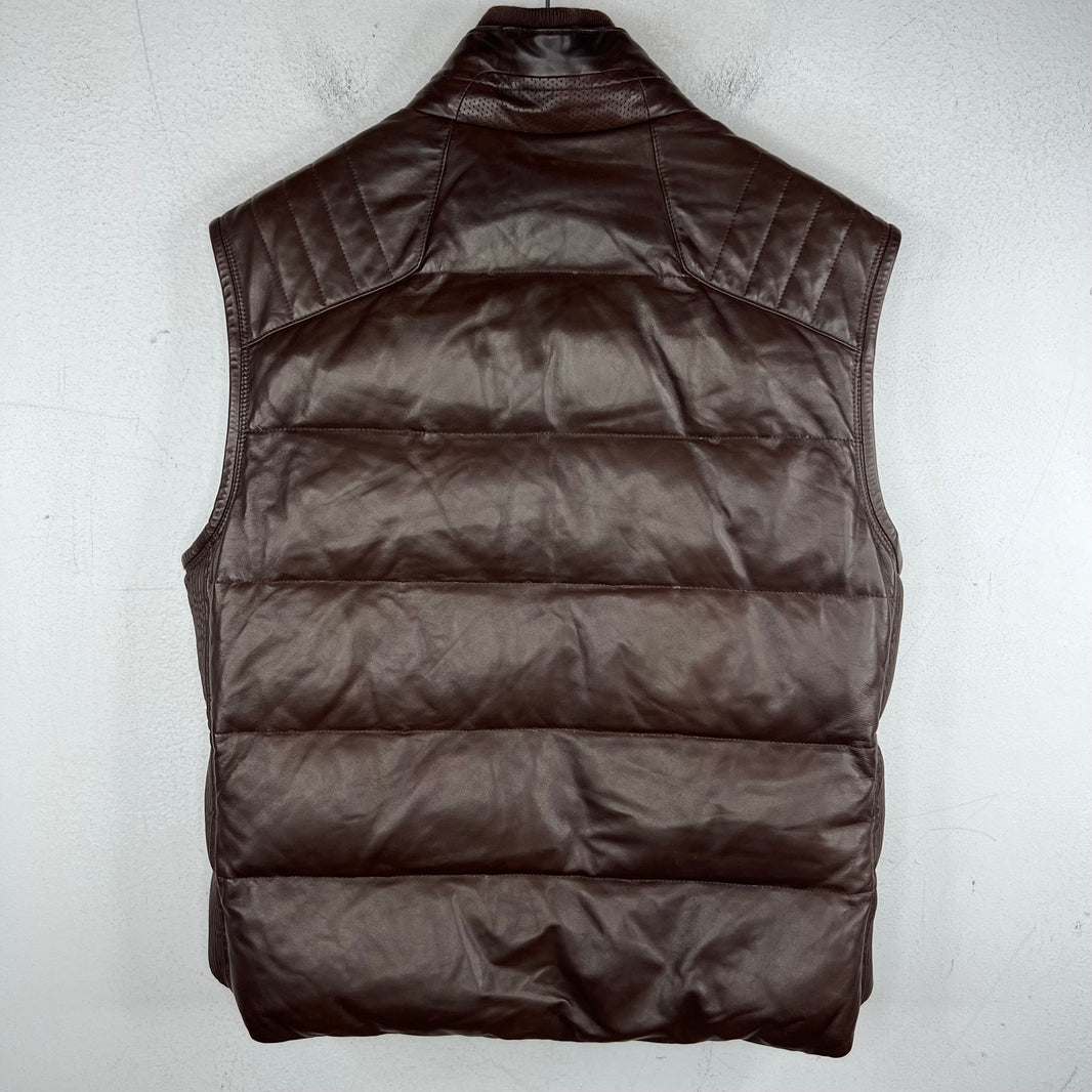 Ralph Lauren Lambskin Leather Puffer Vest