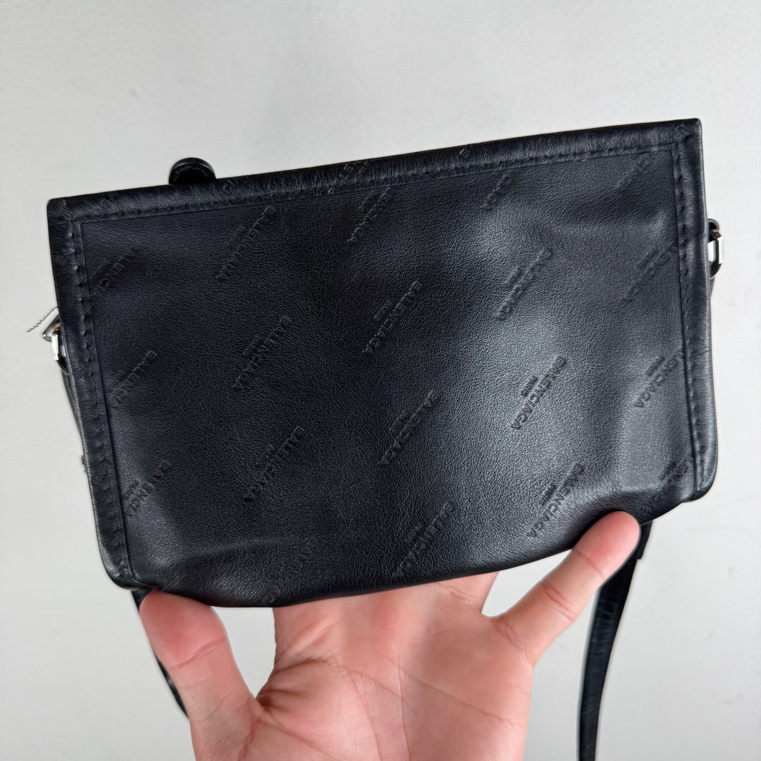 Balenciaga Leather Diagonal Logo Side Bag